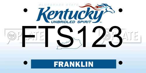 FTS123 Kentucky License Plate