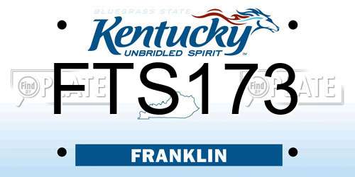 FTS173 Kentucky License Plate