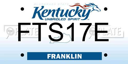FTS17E Kentucky License Plate