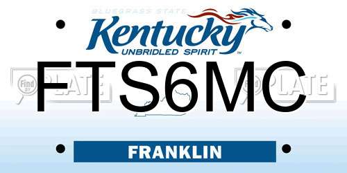 FTS6MC Kentucky License Plate