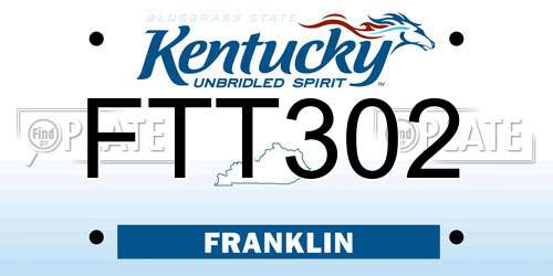 FTT302 Kentucky License Plate