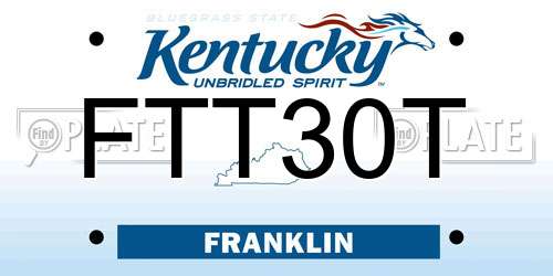FTT30T Kentucky License Plate