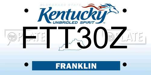 FTT30Z Kentucky License Plate