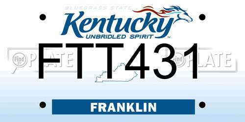 FTT431 Kentucky License Plate
