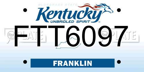 FTT6097 Kentucky License Plate