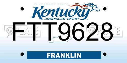 FTT9628 Kentucky License Plate