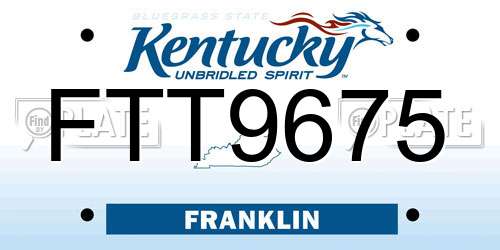 FTT9675 Kentucky License Plate