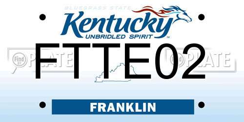 FTTE02 Kentucky License Plate