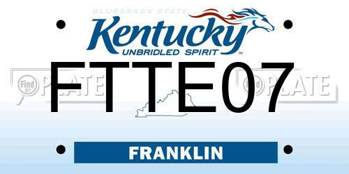 FTTE07 Kentucky License Plate