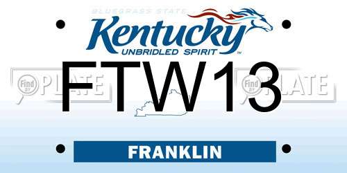 FTW13 Kentucky License Plate