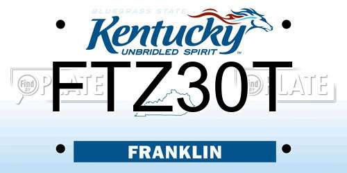 FTZ30T Kentucky License Plate