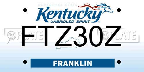 FTZ30Z Kentucky License Plate