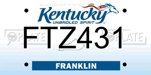 FTZ431 Kentucky License Plate