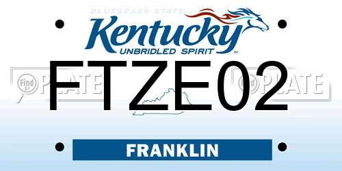 FTZE02 Kentucky License Plate