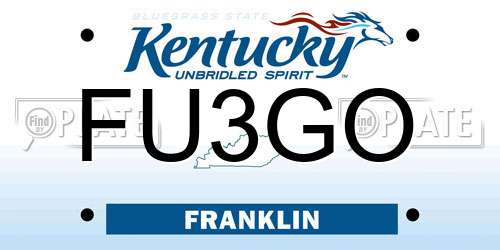 FU3GO Kentucky License Plate