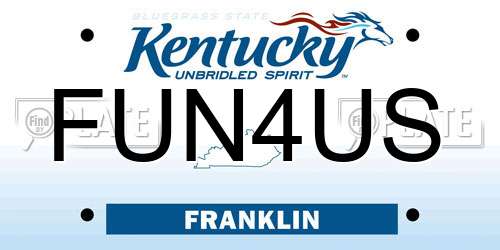 FUN4US Kentucky License Plate