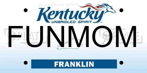 FUNMOM Kentucky License Plate