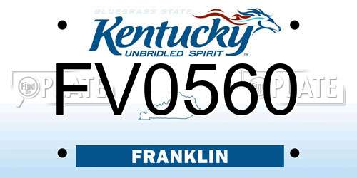 FV0560 Kentucky License Plate