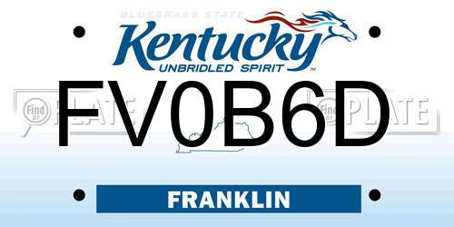 FV0B6D Kentucky License Plate