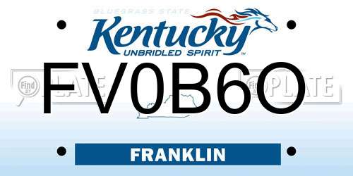 FV0B6O Kentucky License Plate