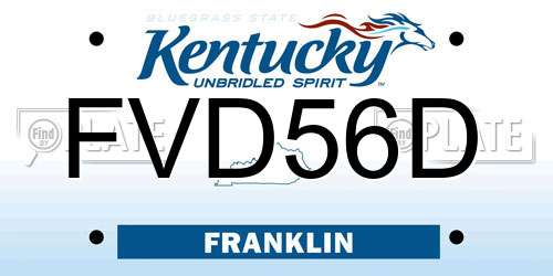 FVD56D Kentucky License Plate