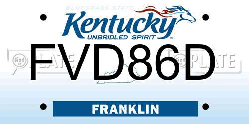 FVD86D Kentucky License Plate