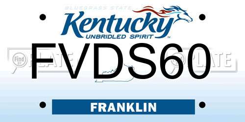 FVDS60 Kentucky License Plate
