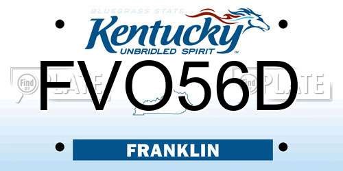 FVO56D Kentucky License Plate