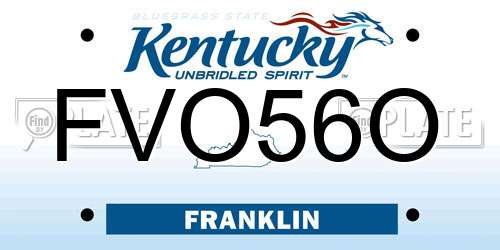 FVO56O Kentucky License Plate