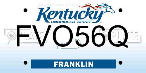 FVO56Q Kentucky License Plate