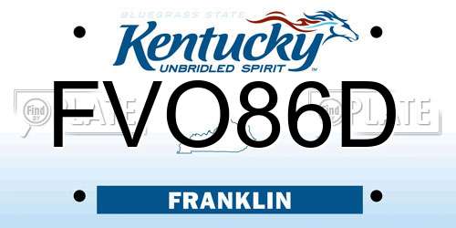 FVO86D Kentucky License Plate