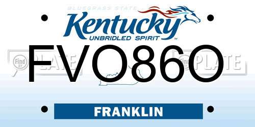 FVO86O Kentucky License Plate