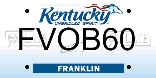 FVOB60 Kentucky License Plate
