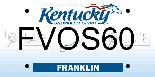 FVOS60 Kentucky License Plate
