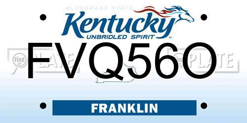 FVQ56O Kentucky License Plate