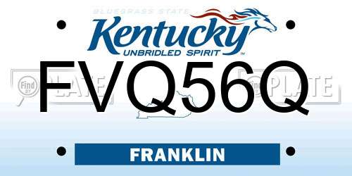 FVQ56Q Kentucky License Plate