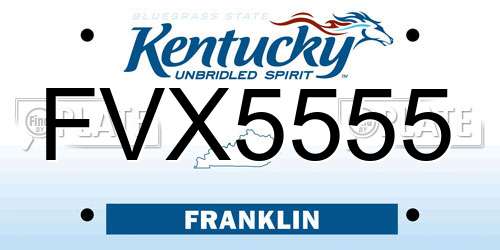 FVX5555 Kentucky License Plate