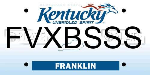 FVXBSSS Kentucky License Plate