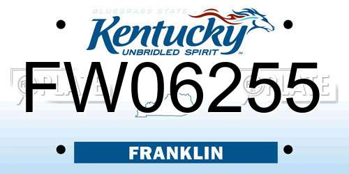 FW06255 Kentucky License Plate