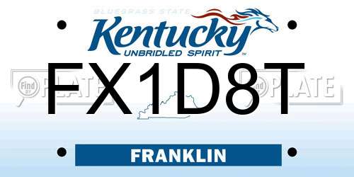 FX1D8T Kentucky License Plate