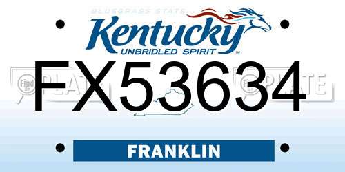 FX53634 Kentucky License Plate