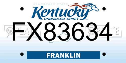 FX83634 Kentucky License Plate