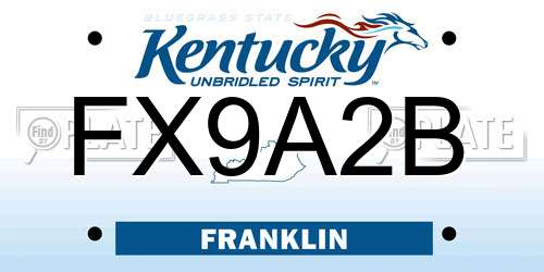 FX9A2B Kentucky License Plate