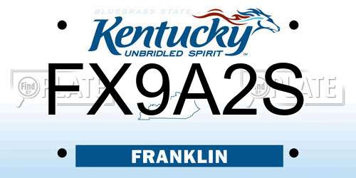 FX9A2S Kentucky License Plate