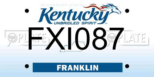 FXI087 Kentucky License Plate