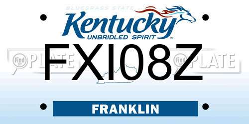 FXI08Z Kentucky License Plate