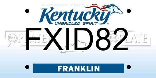 FXID82 Kentucky License Plate
