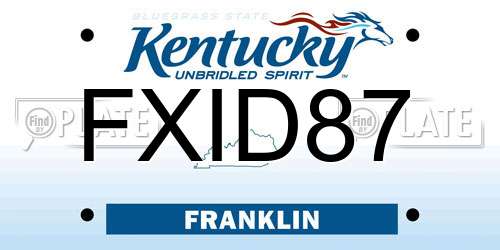FXID87 Kentucky License Plate