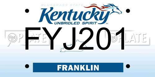 FYJ201 Kentucky License Plate