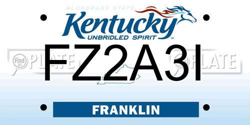 FZ2A3I Kentucky License Plate